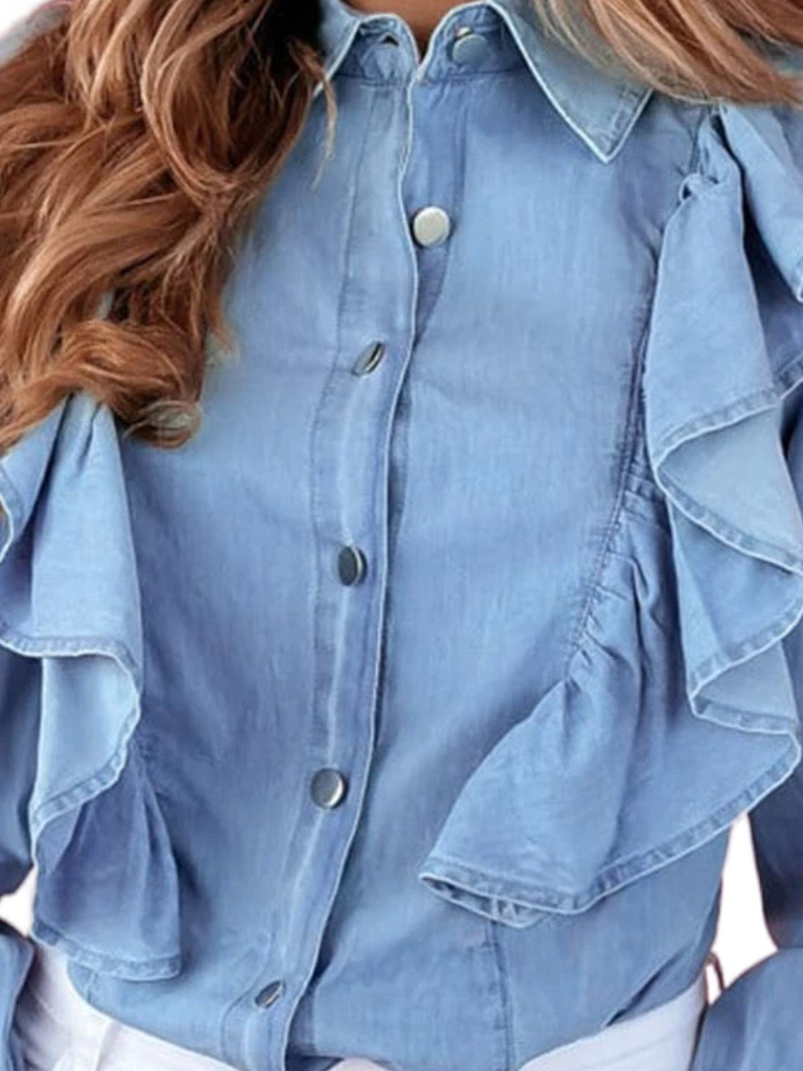 Bentley Ruffled Denim Top