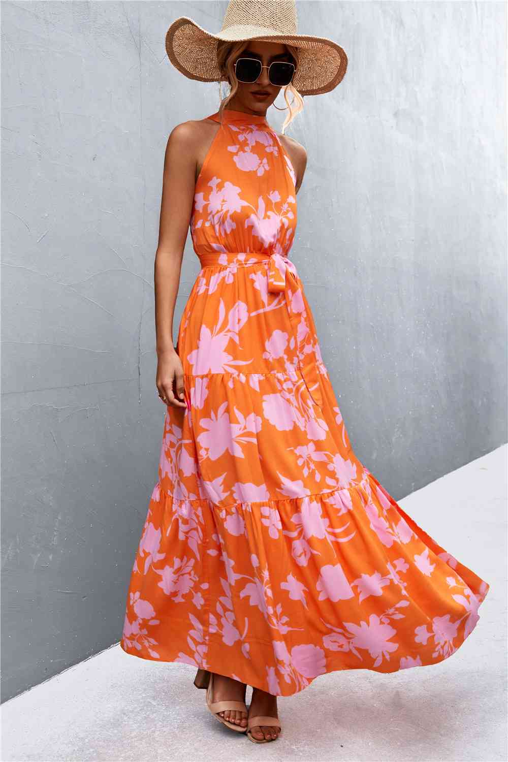 August Tie Waist Maxi Dress