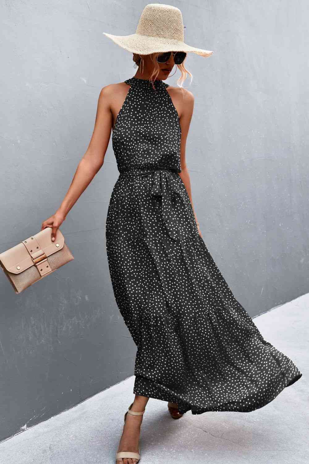 August Tie Waist Maxi Dress