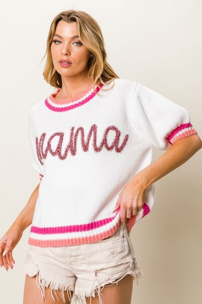 MAMA Short Sleeve Sweater