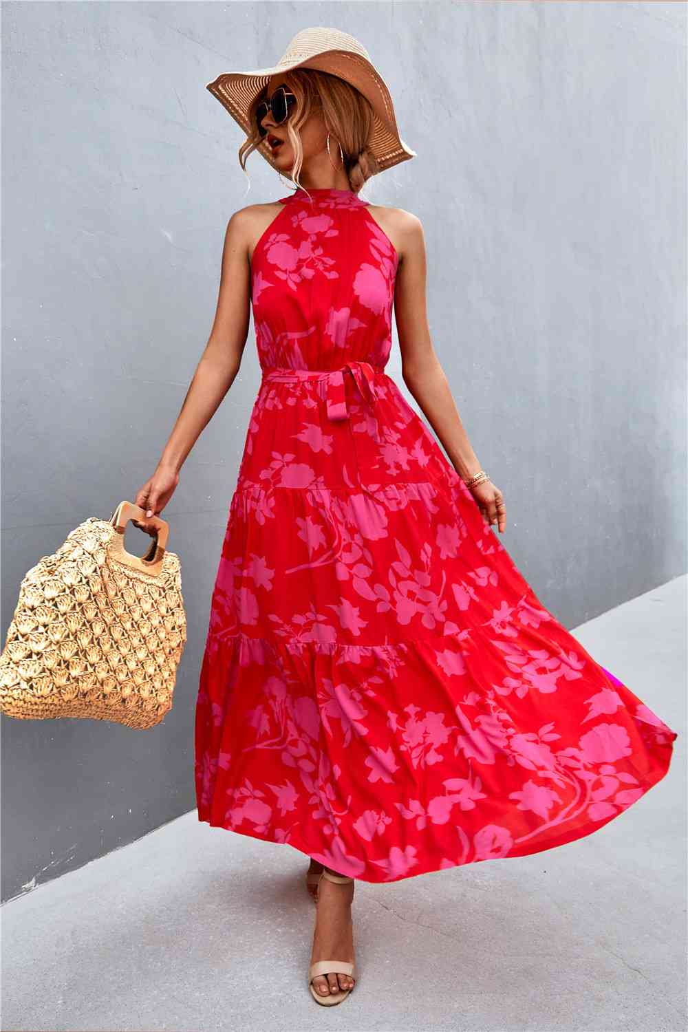 August Tie Waist Maxi Dress