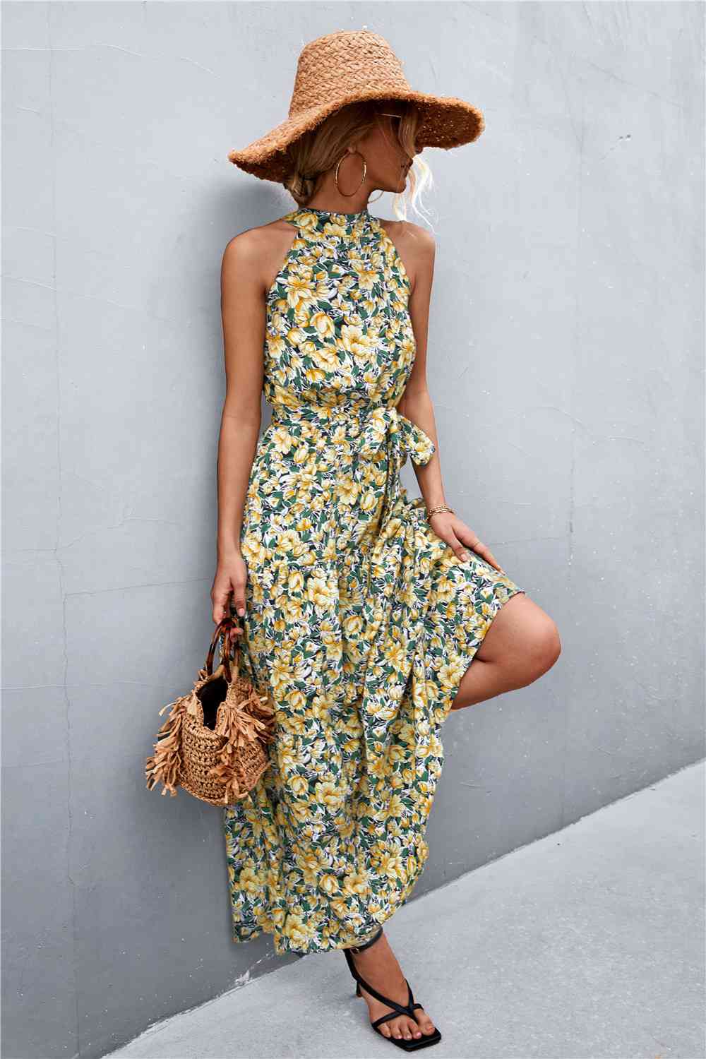 August Tie Waist Maxi Dress