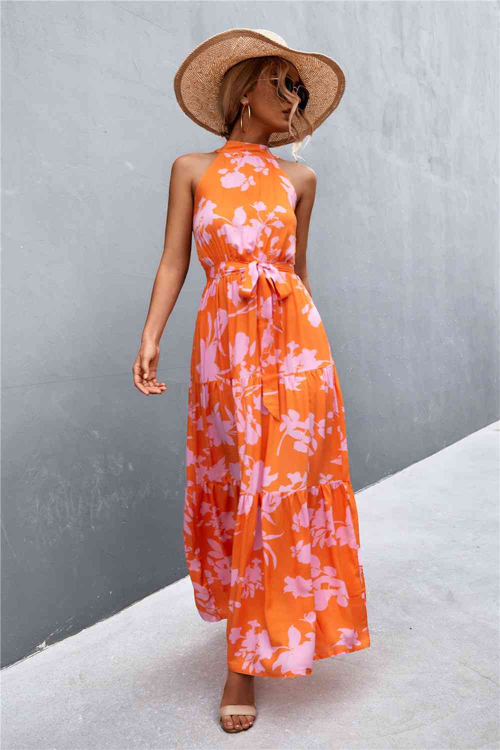 August Tie Waist Maxi Dress