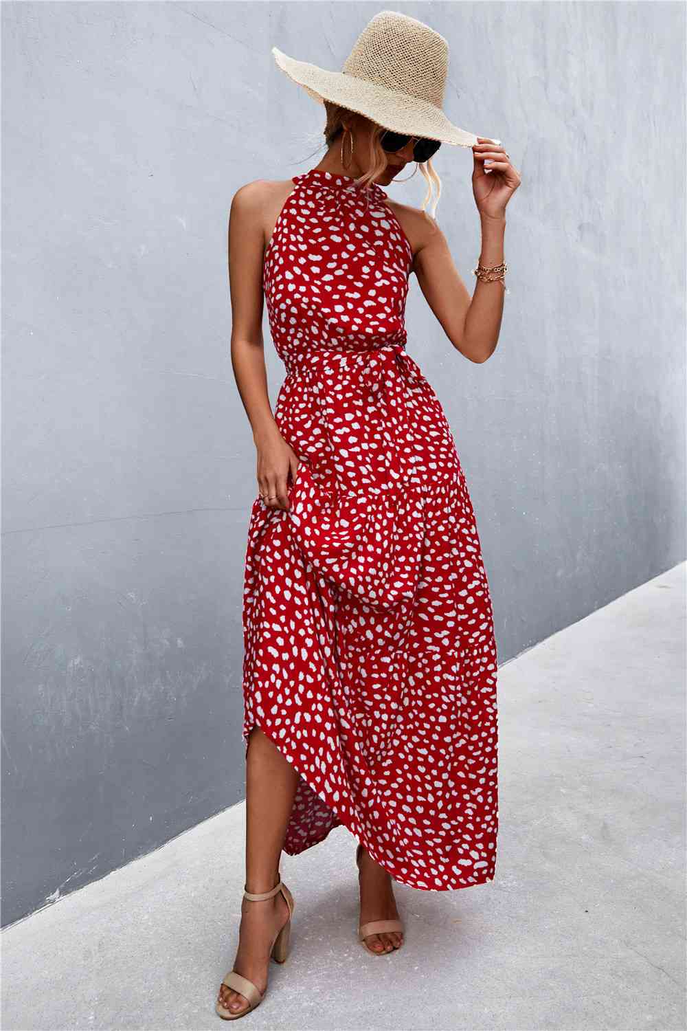 August Tie Waist Maxi Dress