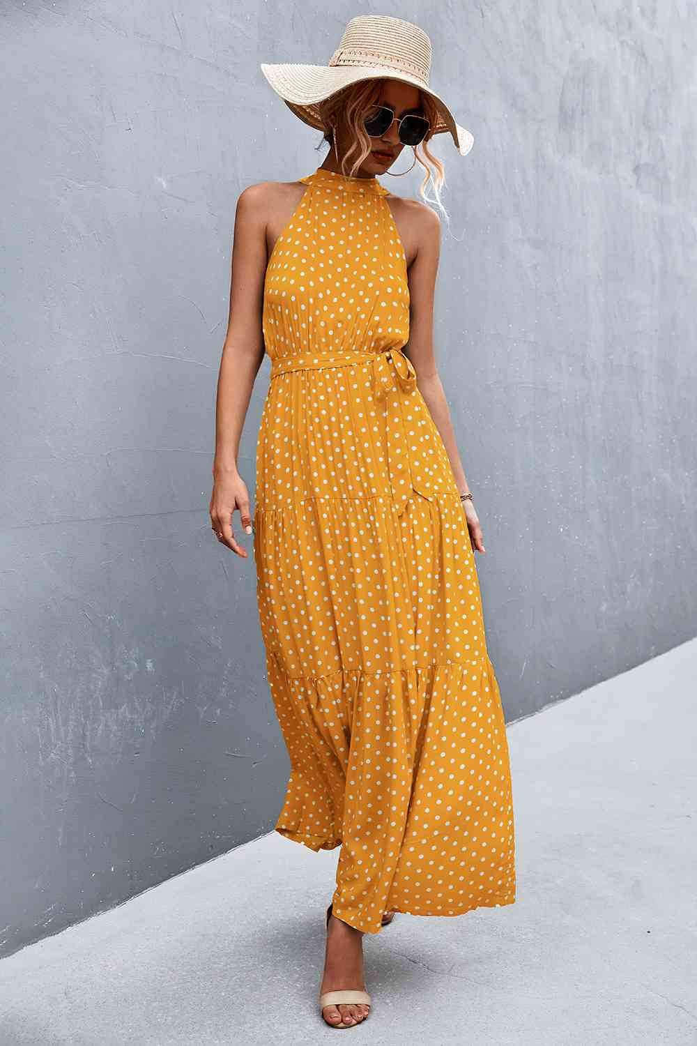 August Tie Waist Maxi Dress
