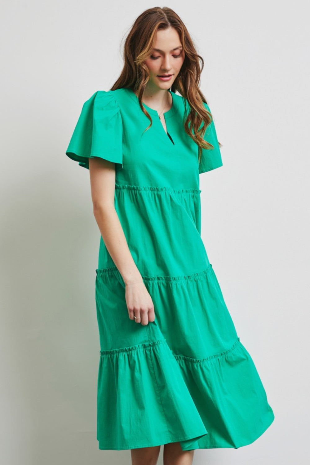 Ruffled Tiered Midi Dress