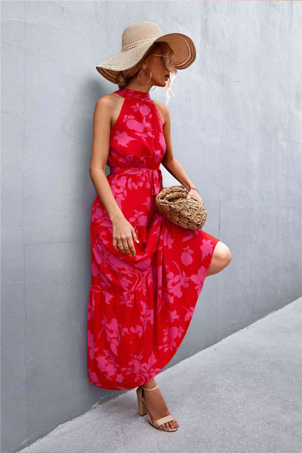 August Tie Waist Maxi Dress