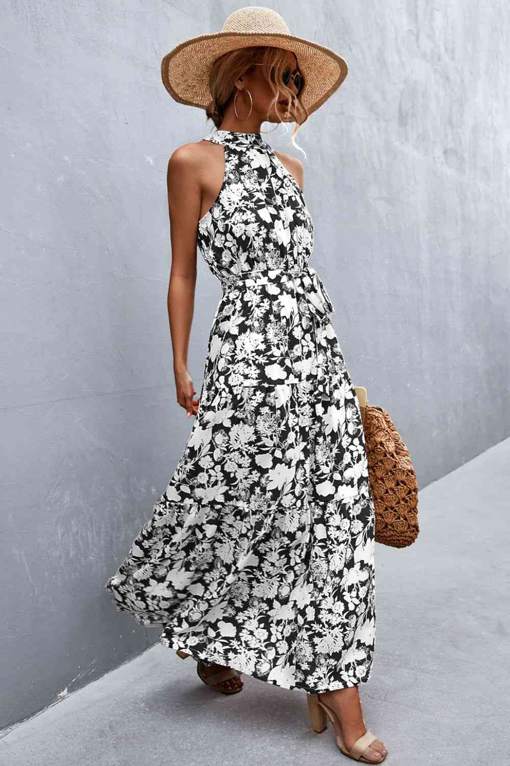 August Tie Waist Maxi Dress