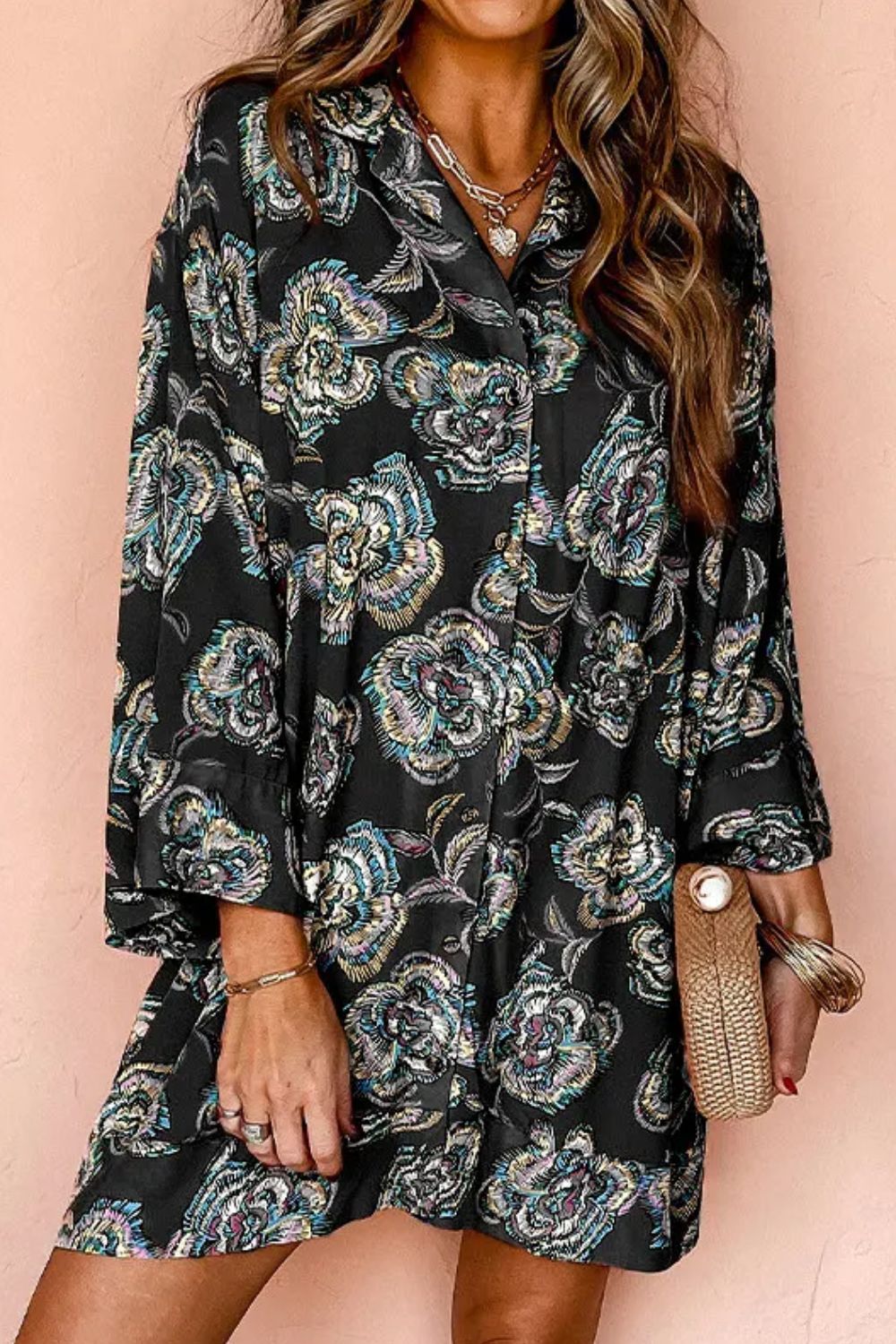 Tropical Printed Mini Dress