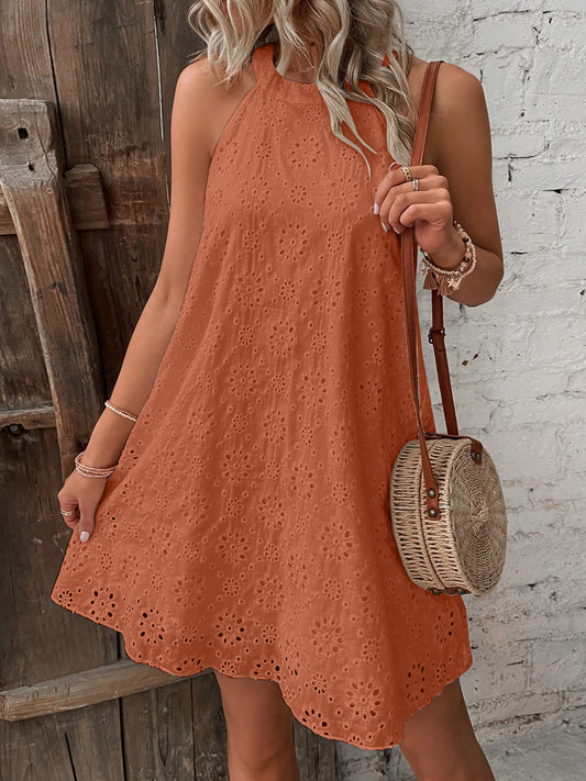 Eyelet Mini Dress