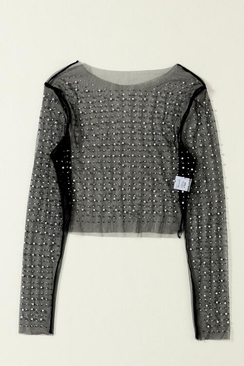 Pearl Long Sleeve Mesh Top