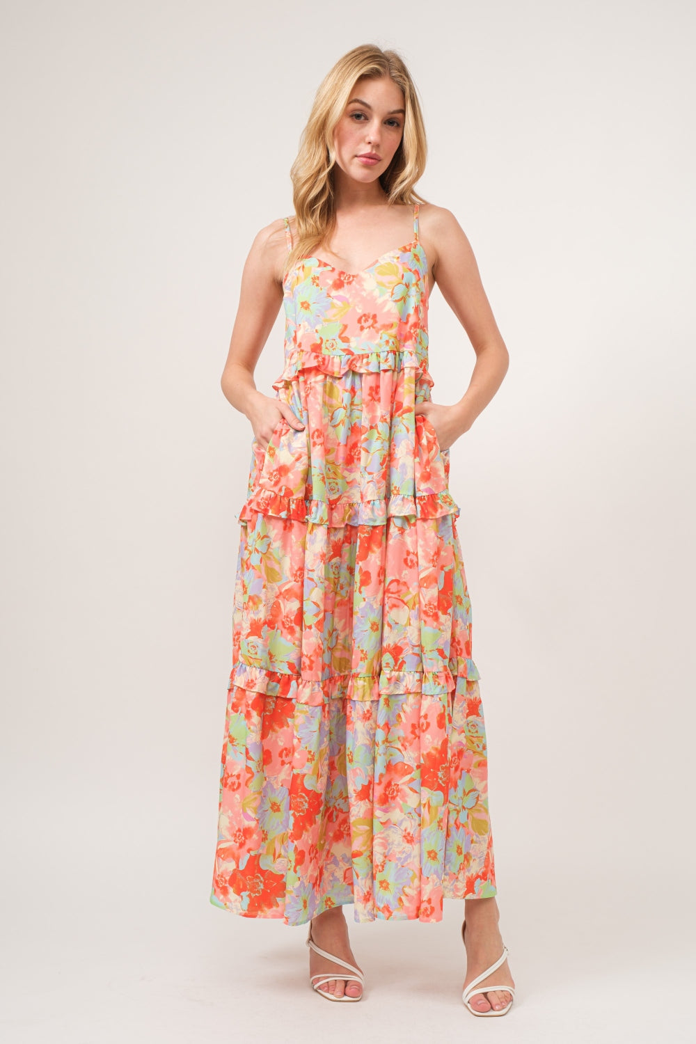 Floral Ruffled Tiered Maxi Dress