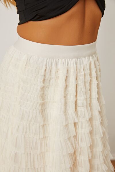 Verona High Waist Tiered Skirt