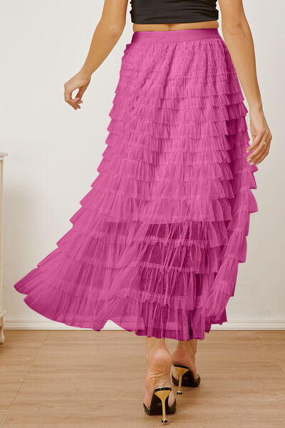 Verona High Waist Tiered Skirt