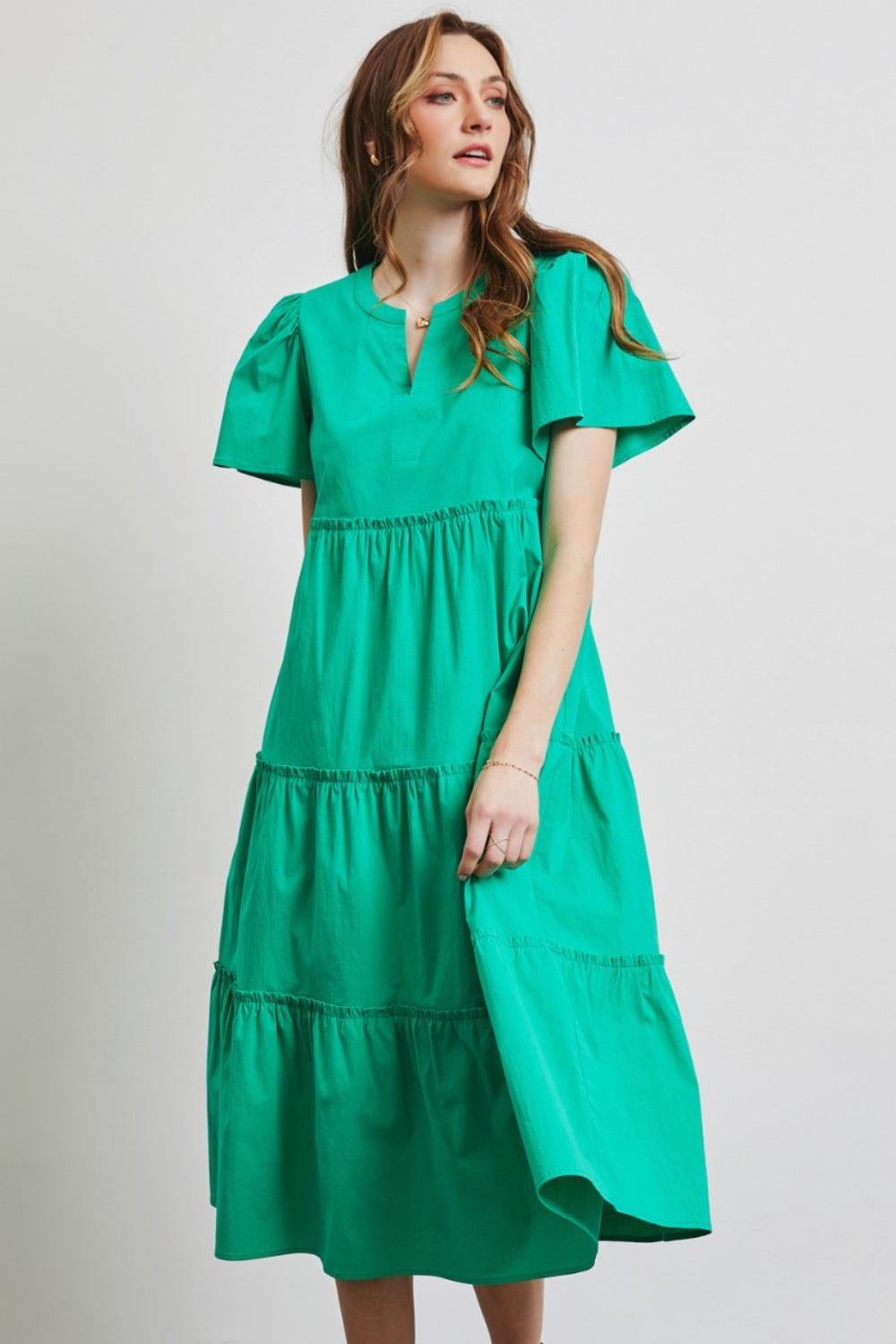 Ruffled Tiered Midi Dress