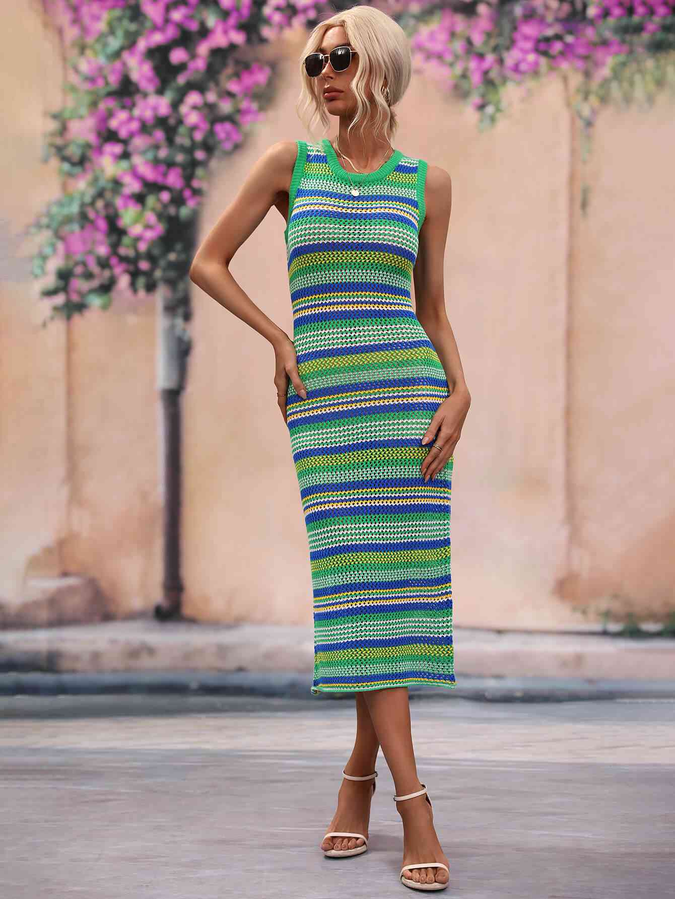 Stripes Midi Cover Up Dress