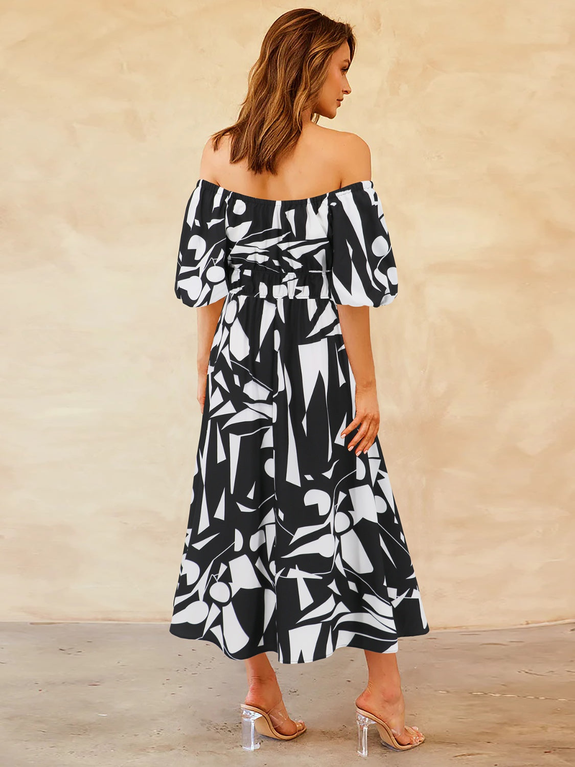 Balloon Sleeve Midi Dress