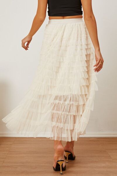 Verona High Waist Tiered Skirt