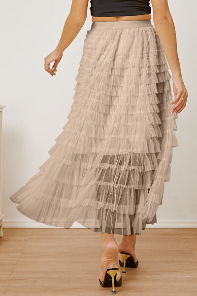 Verona High Waist Tiered Skirt