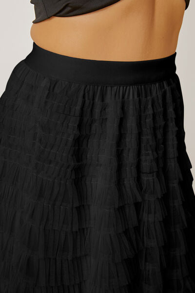 Verona High Waist Tiered Skirt