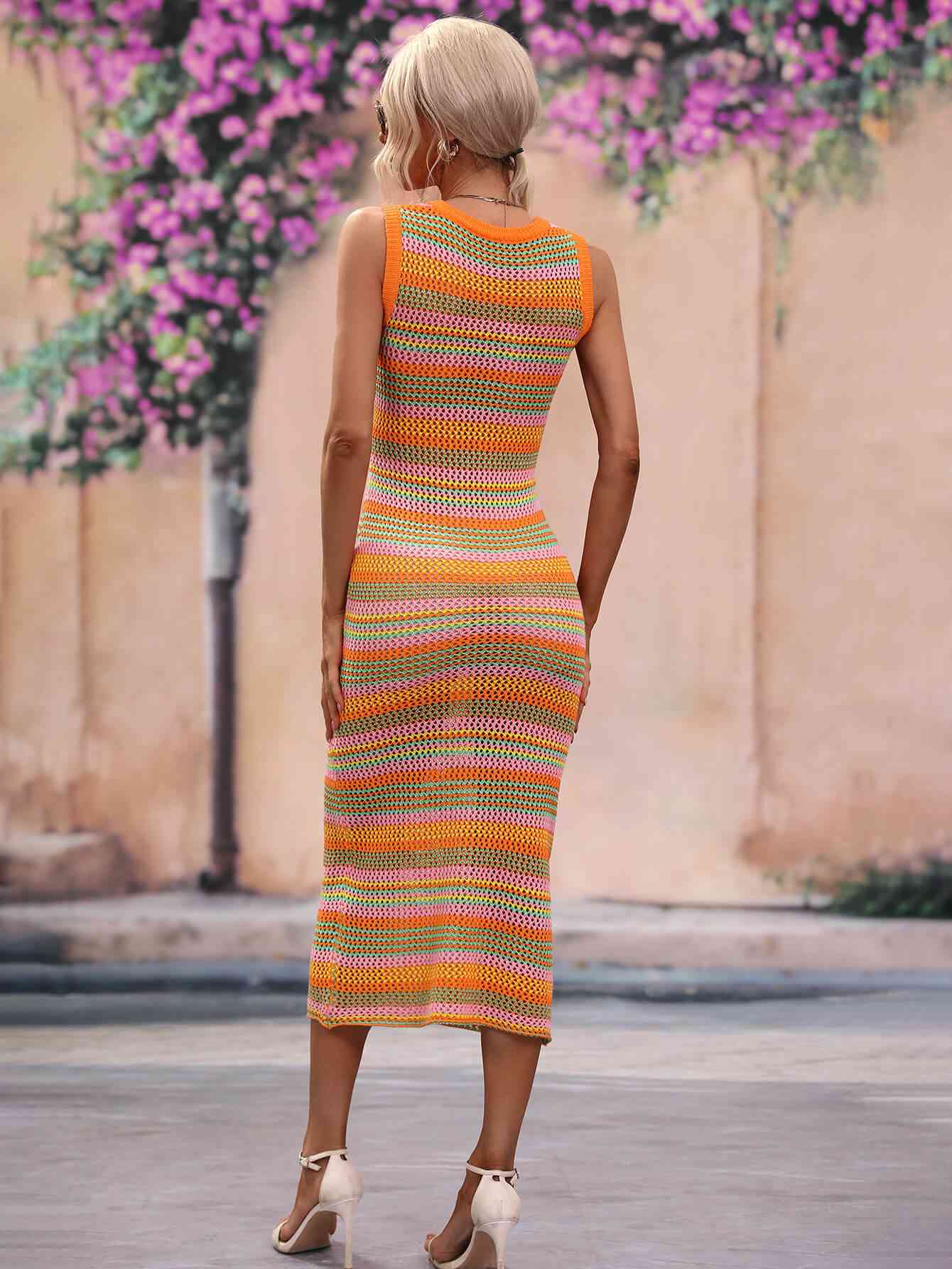 Stripes Midi Cover Up Dress