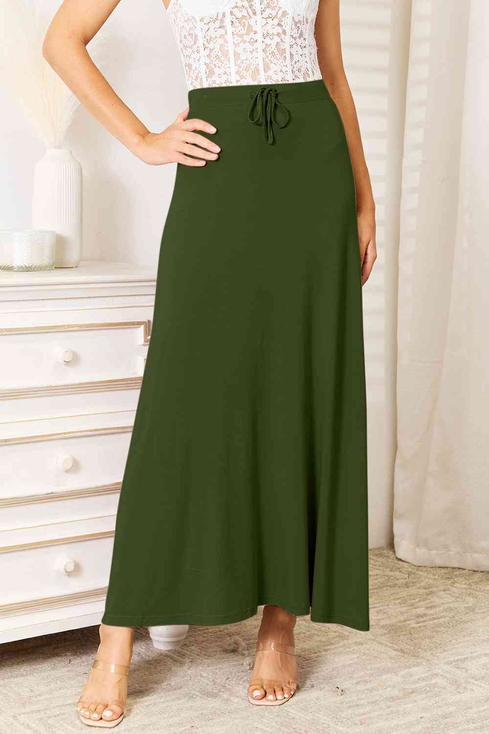 Kelly Drawstring Waist Maxi Skirt