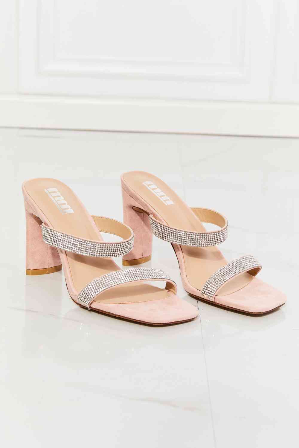 Natalie Block Heel Sandal in Light Pink