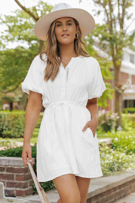 Moore Short Sleeve Mini Dress with Pockets