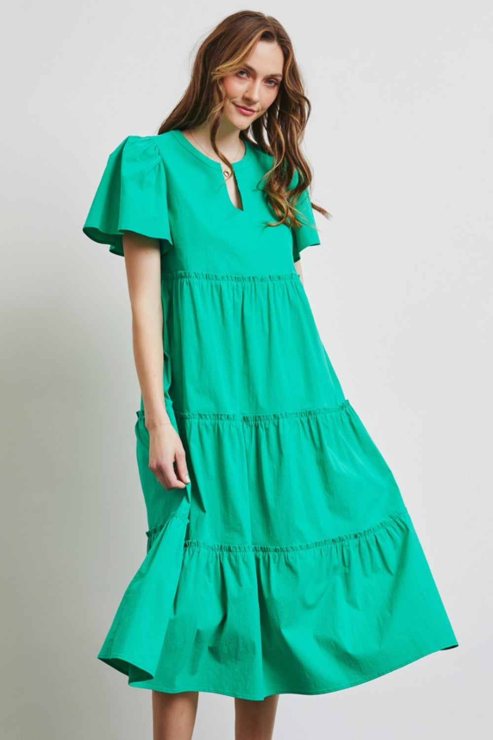 Ruffled Tiered Midi Dress