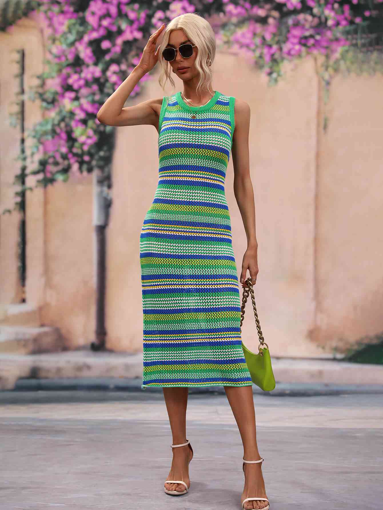 Stripes Midi Cover Up Dress