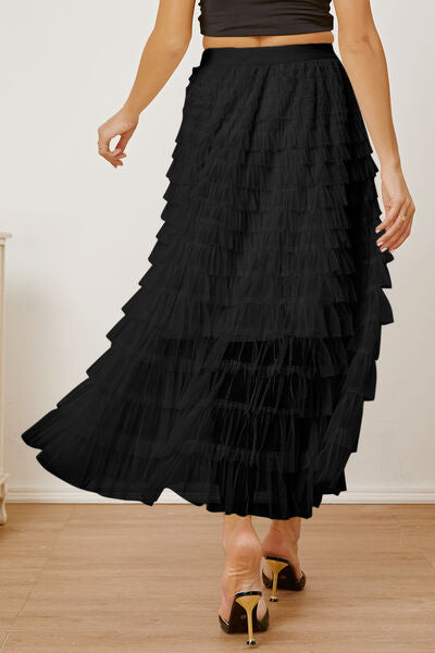 Verona High Waist Tiered Skirt