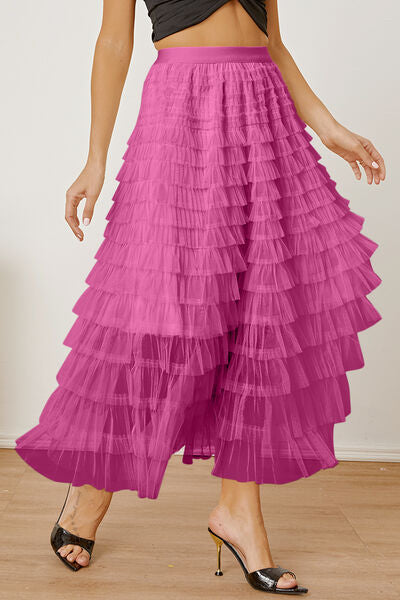 Verona High Waist Tiered Skirt