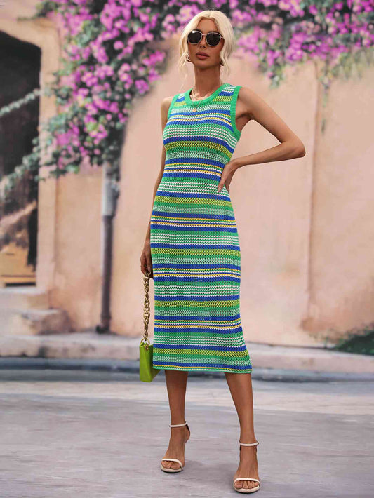 Stripes Midi Cover Up Dress