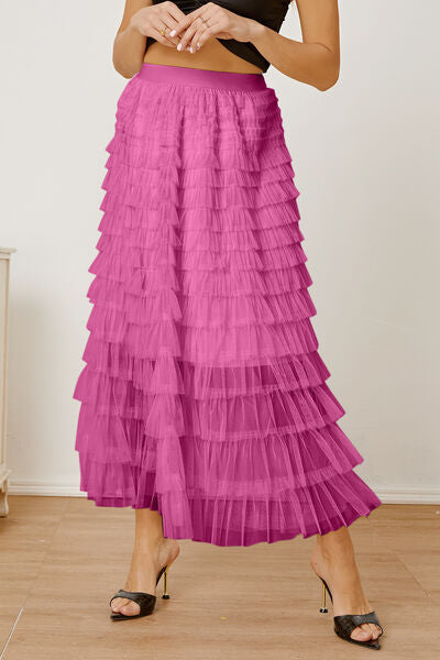 Verona High Waist Tiered Skirt