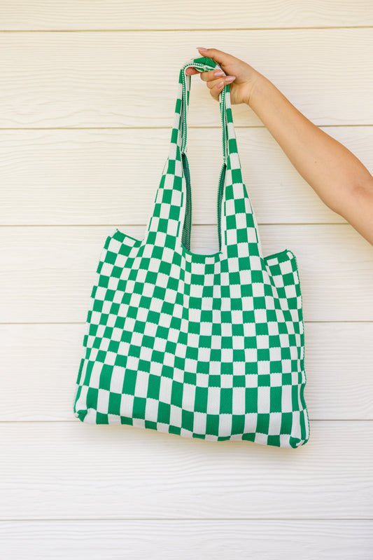 Wind Big Bag in Green & White