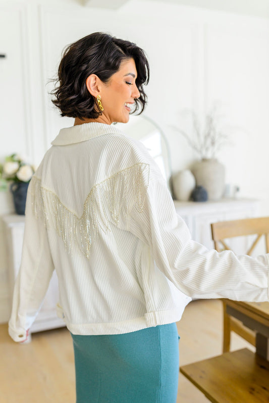 Reba Rhinestone Fringe Jacket