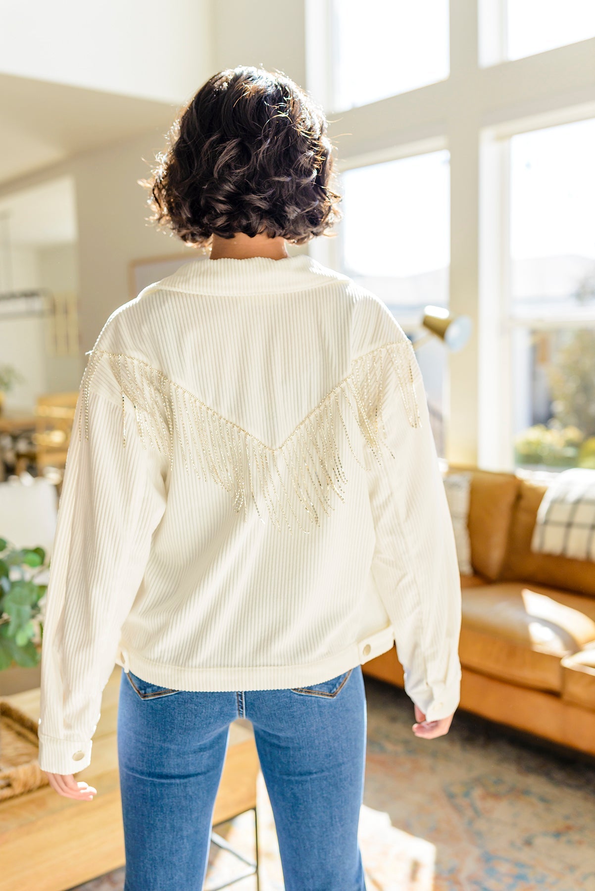 Reba Rhinestone Fringe Jacket