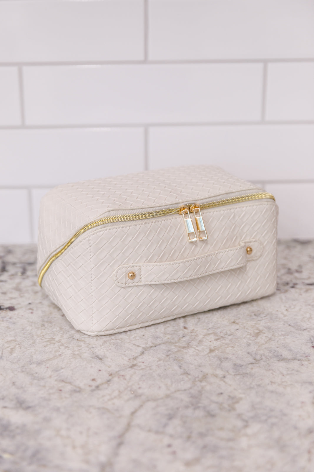 New Dawn Large Cosmetic Bag in White