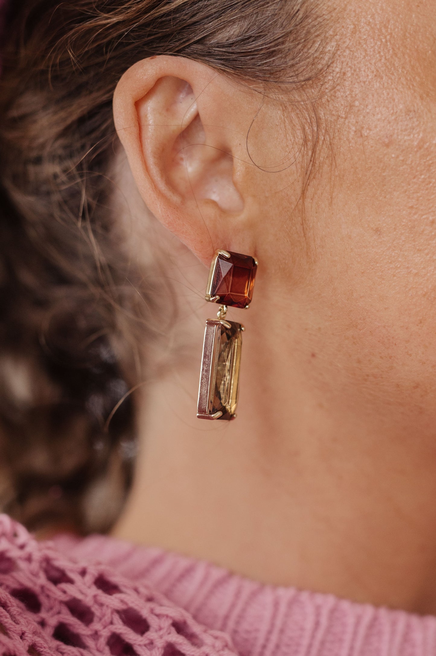 Crystal Earrings in Smoke