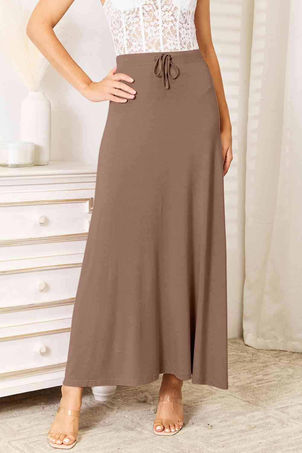 Kelly Drawstring Waist Maxi Skirt