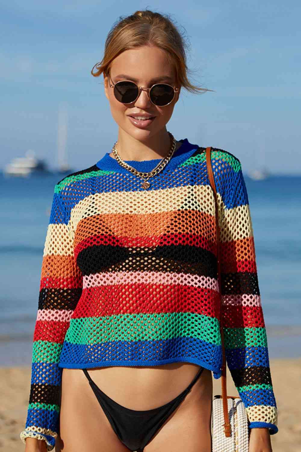 Madi Rainbow Long Sleeve Cover-Up