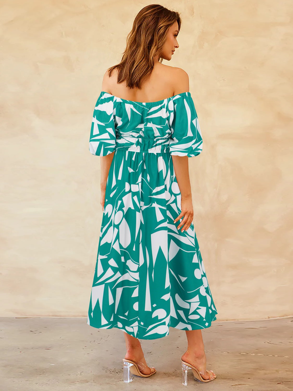 Balloon Sleeve Midi Dress