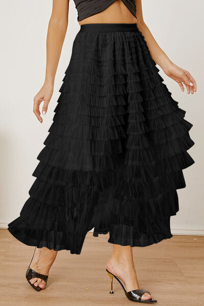 Verona High Waist Tiered Skirt