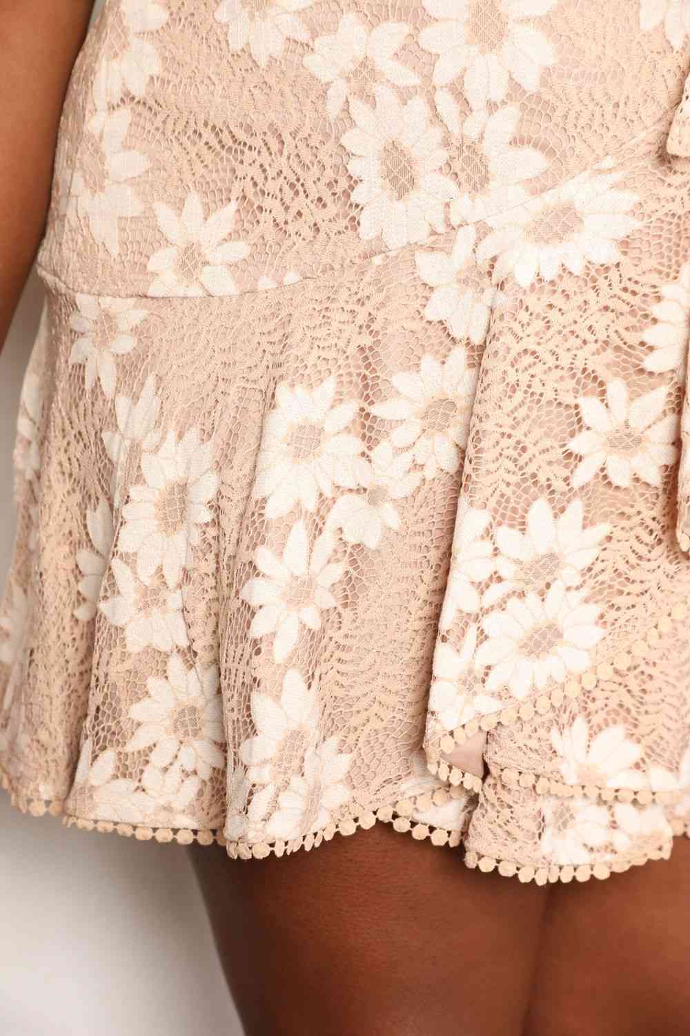 Floral Lace Detail Mini Dress