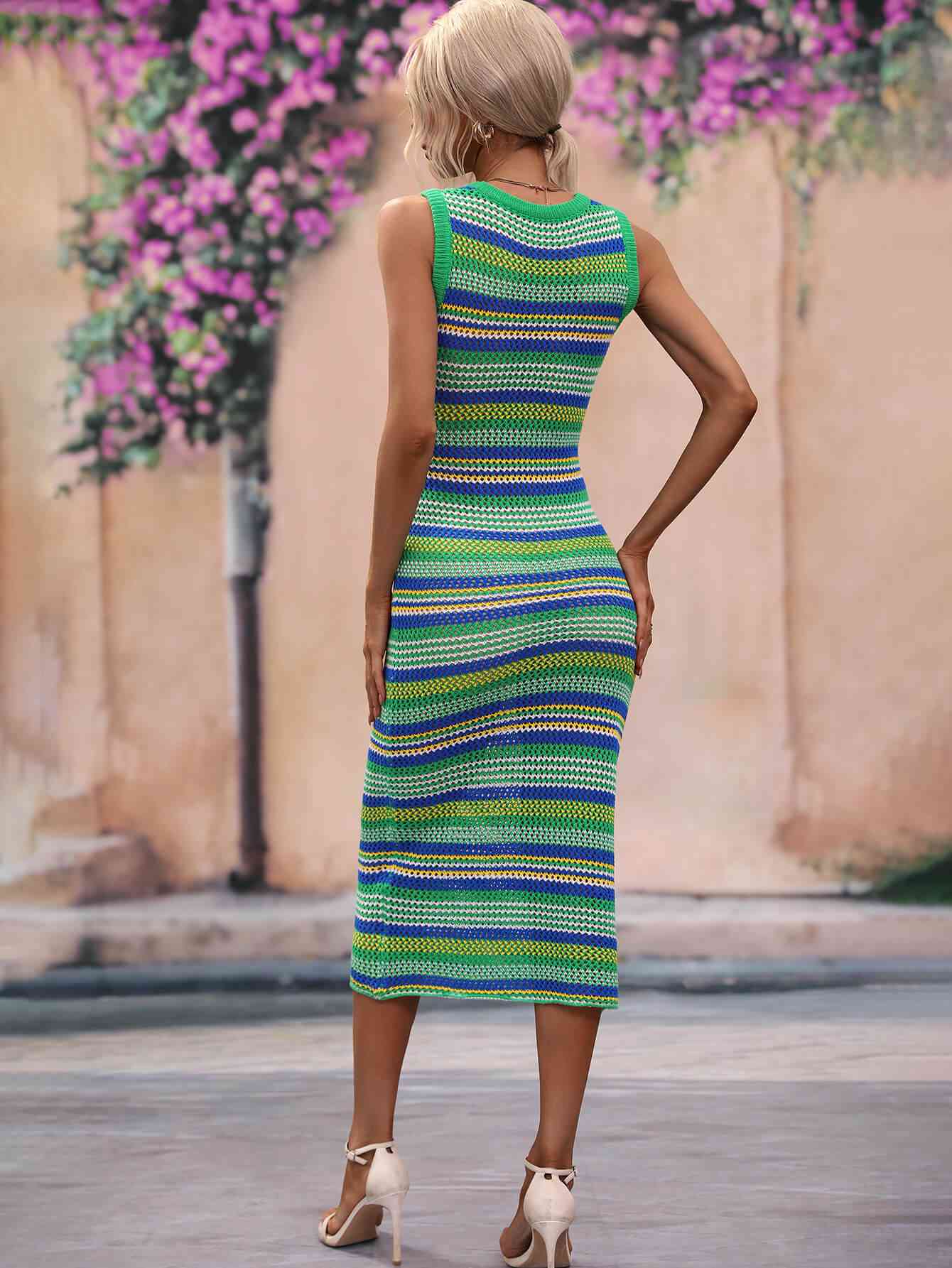 Stripes Midi Cover Up Dress