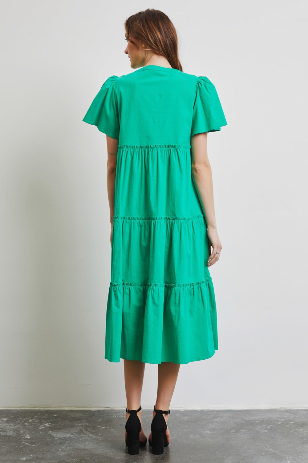 Ruffled Tiered Midi Dress