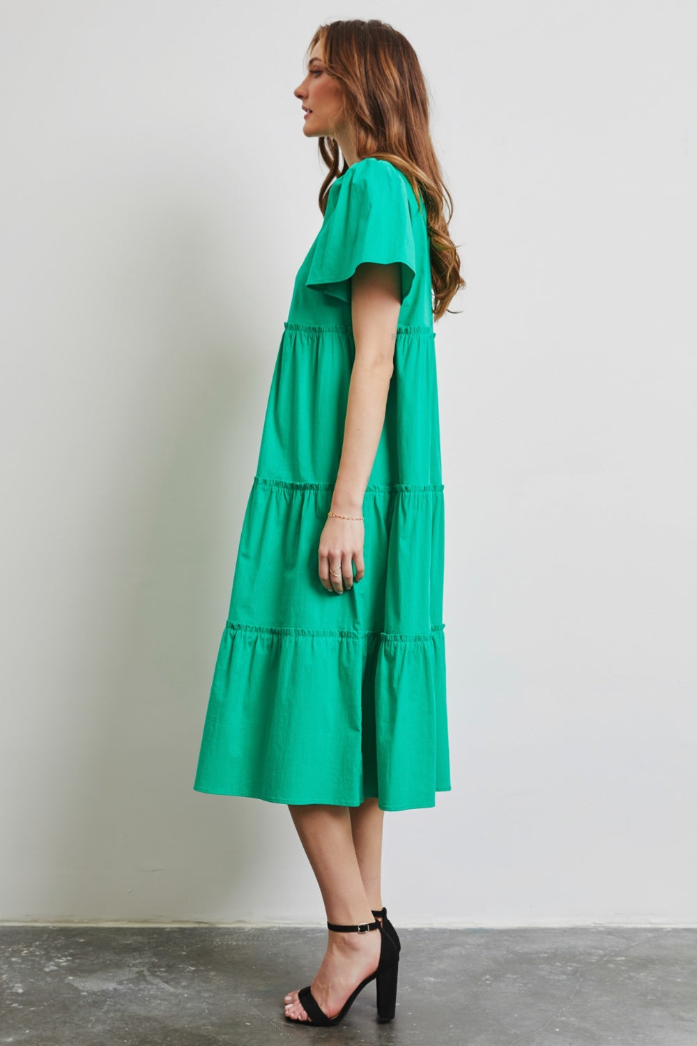 Ruffled Tiered Midi Dress