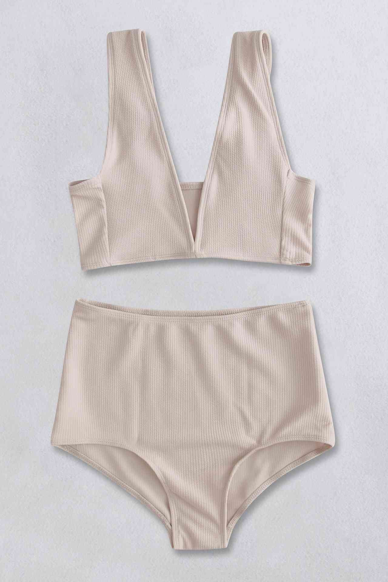 Taylor Ribbed V-Neck Bikini Set