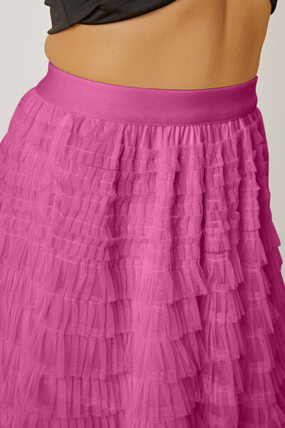 Verona High Waist Tiered Skirt